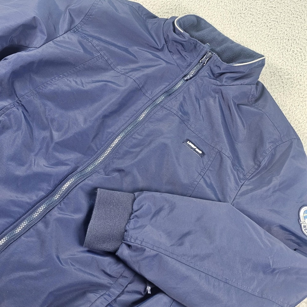 Lands' End Jacket Mens Medium Blue Squall Fleece Lined Nylon Windbreaker Coat
